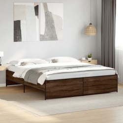Cadre de lit sans matelas chêne marron 180x200 cm 