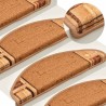 Tapis d'escalier autoadhésifs 10 pcs 65x21x4 cm Beige 