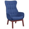 Chaise de relaxation avec repose-pied Bleu Tissu 