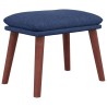 Chaise de relaxation avec repose-pied Bleu Tissu 