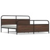 Cadre de lit en métal sans matelas chêne marron 193x203 cm 