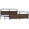 Cadre de lit en métal sans matelas chêne marron 193x203 cm 
