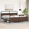 Cadre de lit en métal sans matelas chêne marron 193x203 cm 