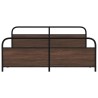 Cadre de lit en métal sans matelas chêne marron 193x203 cm 