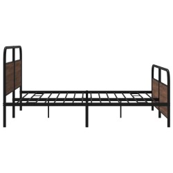 Cadre de lit en métal sans matelas chêne marron 193x203 cm 