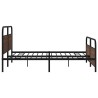 Cadre de lit en métal sans matelas chêne marron 193x203 cm 