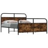 Cadre de lit en métal sans matelas chêne fumé 193x203 cm 