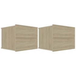 Tables de chevet 2 pcs Chêne sonoma 40x30x30 cm Bois ingénierie 