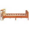 Cadre de lit sans matelas cire marron 200x200cm bois pin massif 