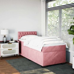 Sommier à lattes de lit et matelas Rose 80x200 cm Velours 