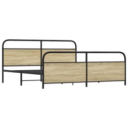 Cadre de lit en métal sans matelas chêne sonoma 193x203 cm 