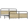 Cadre de lit en métal sans matelas chêne sonoma 193x203 cm 