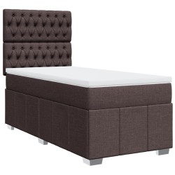 Sommier à lattes de lit avec matelas Marron foncé 90x190 cm 