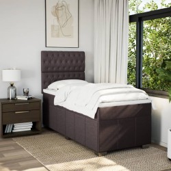 Sommier à lattes de lit avec matelas Marron foncé 90x190 cm 