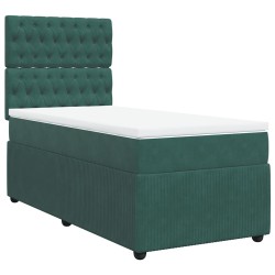 Sommier à lattes de lit avec matelas Vert foncé 90x190 cm 