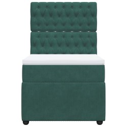 Sommier à lattes de lit avec matelas Vert foncé 90x190 cm 
