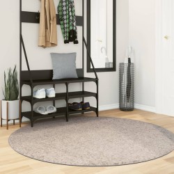 Tapis shaggy PAMPLONA poils longs moderne beige Ø 160 cm 
