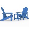 Chaises de jardin Adirondack avec table PEHD Bleu aqua 