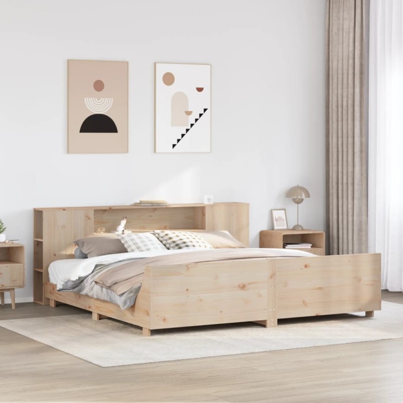 Cadre de lit sans matelas 180x200 cm bois massif de pin 