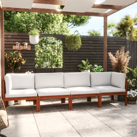 Canapé de jardin à 4 places avec coussin Bois d'acacia massif 