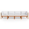 Canapé de jardin à 4 places avec coussin Bois d'acacia massif 