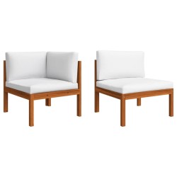 Canapé de jardin à 4 places avec coussin Bois d'acacia massif 