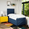 Sommier à lattes de lit avec matelas Bleu 90x190 cm Tissu 