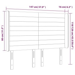 Tête de lit à LED Marron foncé 147x16x118/128 cm Tissu 