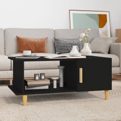 Table basse noir 90x50x40 cm bois d'ingénierie 