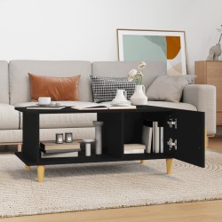 Table basse noir 90x50x40 cm bois d'ingénierie 