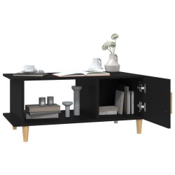 Table basse noir 90x50x40 cm bois d'ingénierie 