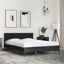 Cadre de lit sans matelas noir 140x190 cm 