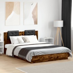 Cadre de lit sans matelas chêne fumé 150x200 cm 