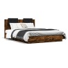 Cadre de lit sans matelas chêne fumé 150x200 cm 