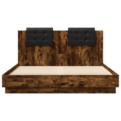 Cadre de lit sans matelas chêne fumé 150x200 cm 