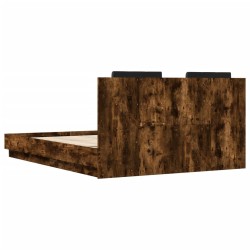 Cadre de lit sans matelas chêne fumé 150x200 cm 