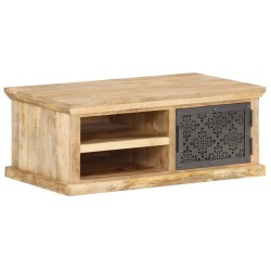 Table basse avec porte 90x50x35 cm Bois de manguier solide 