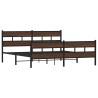 Cadre de lit en métal sans matelas chêne marron 183x213 cm 
