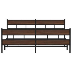 Cadre de lit en métal sans matelas chêne marron 183x213 cm 
