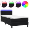 Sommier à lattes de lit avec matelas noir 100x210 cm velours 