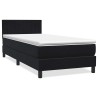 Sommier à lattes de lit avec matelas noir 100x210 cm velours 