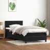 Sommier à lattes de lit avec matelas noir 100x210 cm velours 