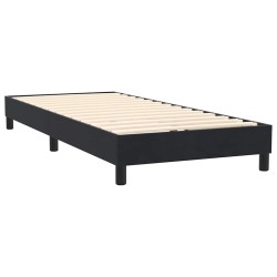 Sommier à lattes de lit avec matelas noir 100x210 cm velours 