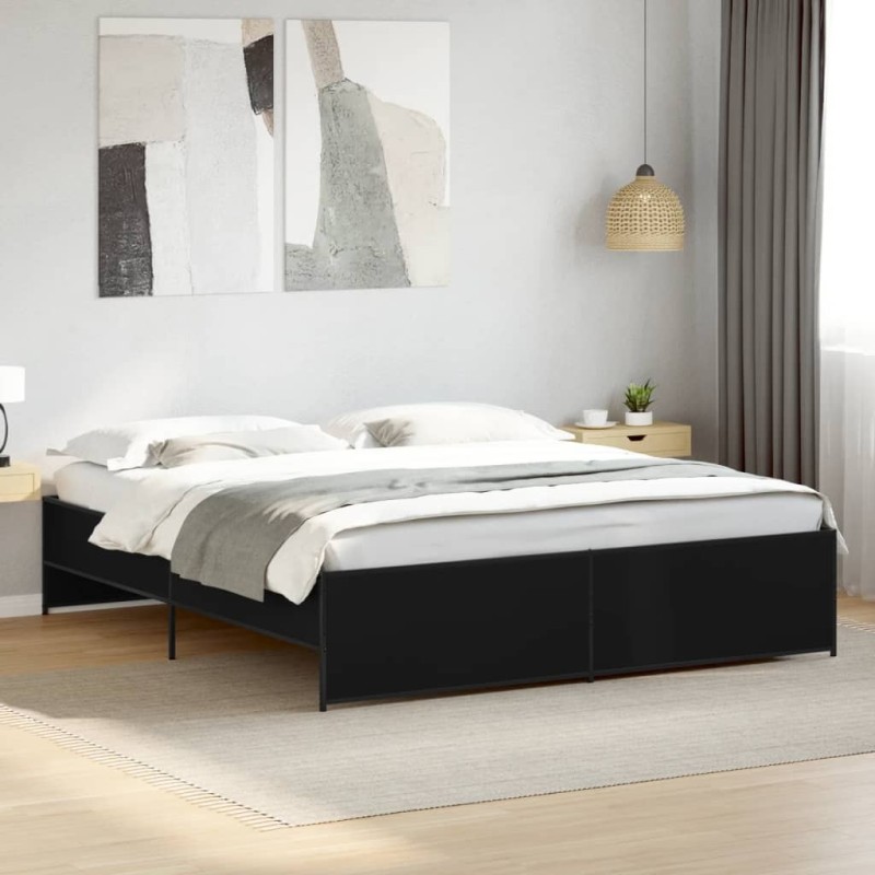 Cadre de lit sans matelas noir 180x200 cm 