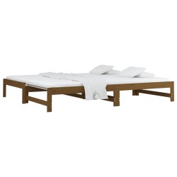 Lit coulissant sans matelas marron miel 2x(90x200) cm 