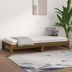 Lit coulissant sans matelas marron miel 2x(90x200) cm 
