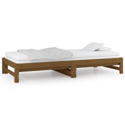 Lit coulissant sans matelas marron miel 2x(90x200) cm 
