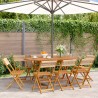 Chaises de jardin pliantes lot de 8 beige bois d'acacia massif 