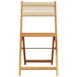 Chaises de jardin pliantes lot de 8 beige bois d'acacia massif 