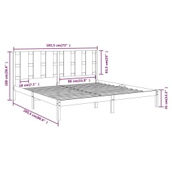 Cadre de lit sans matelas 180x200 cm bois massif 